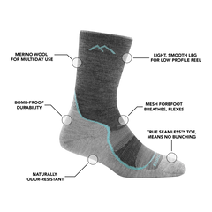 Women's Light Hiker Micro Crew Lightweight Hiking Socks